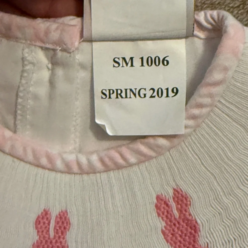 Banana Split Pink Smocked Bunny Easter Top and Bloomers Set 24M SM